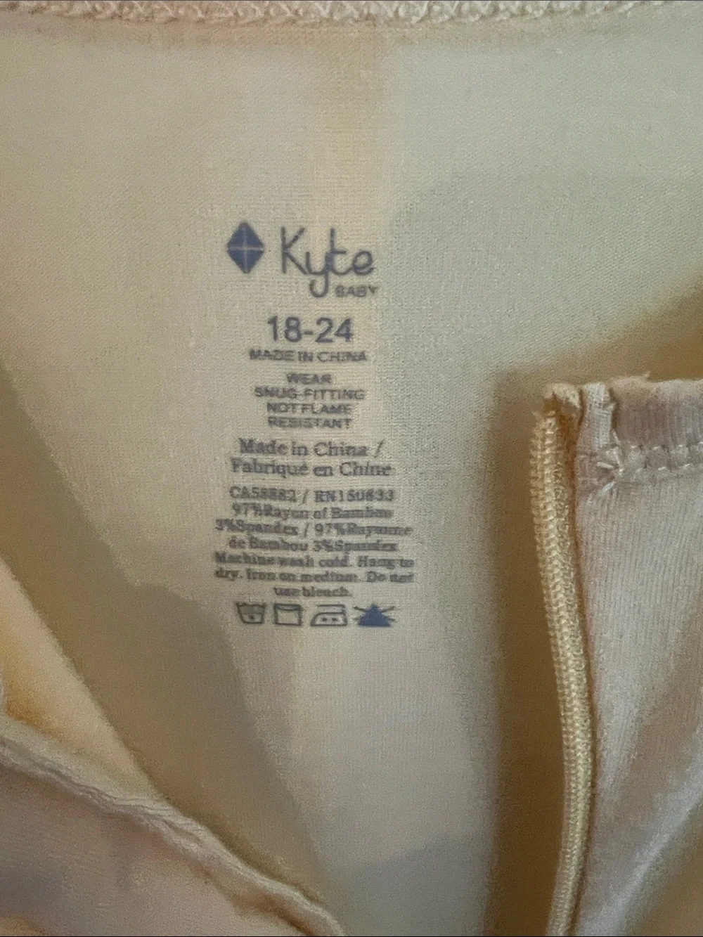 Kyte BABY Soft Yellow Zippered One-Piece Bodysuit
